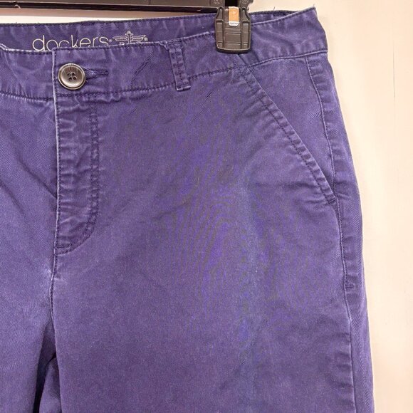 Dockers Navy Khaki Pants Flat Front 4 Pockets Cotton Pants Women's Size 10M - Picture 4 of 5
